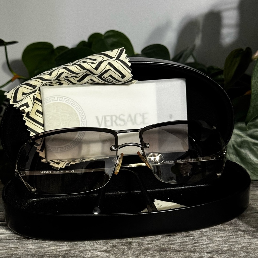 Versace Rimless Style N36 Sunglasses Made In Italy COA Included Unisex